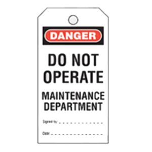Do Not Operate Maintenance Department
